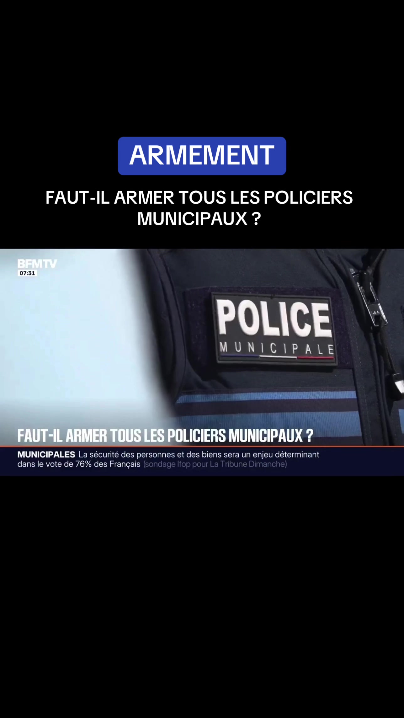 , Tiktok (police municipale): À quatre mois des élections municipales, l’armement de la police municipale au