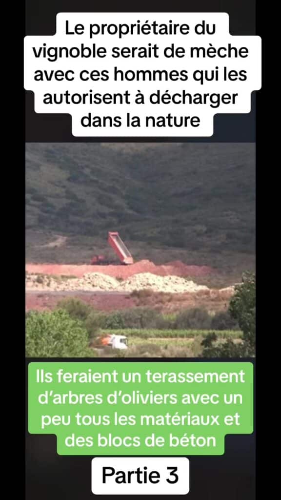 Qu’est-ce que vous en pensez de cette déchzrge sauvage au milieu des vignes ? I
