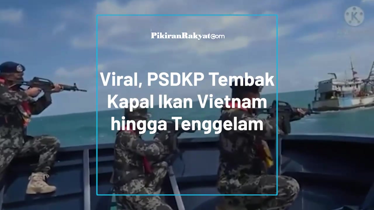 , vertidos ilegales,Viral, le PSDKP tire sur un bateau de pêche vietnamien soupçonné de pratiquer la pêche illégale. Cellule sur Tiktok