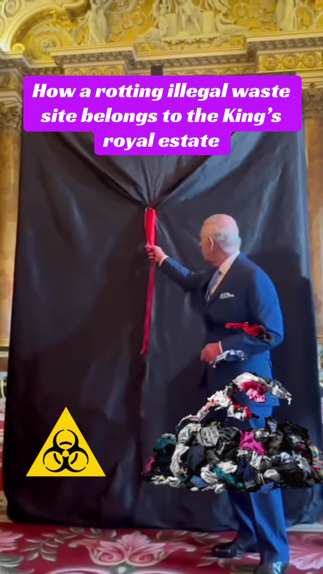 , illegal waste dumping; Comment une décharge illégale en décomposition appartient au domaine royal du roi