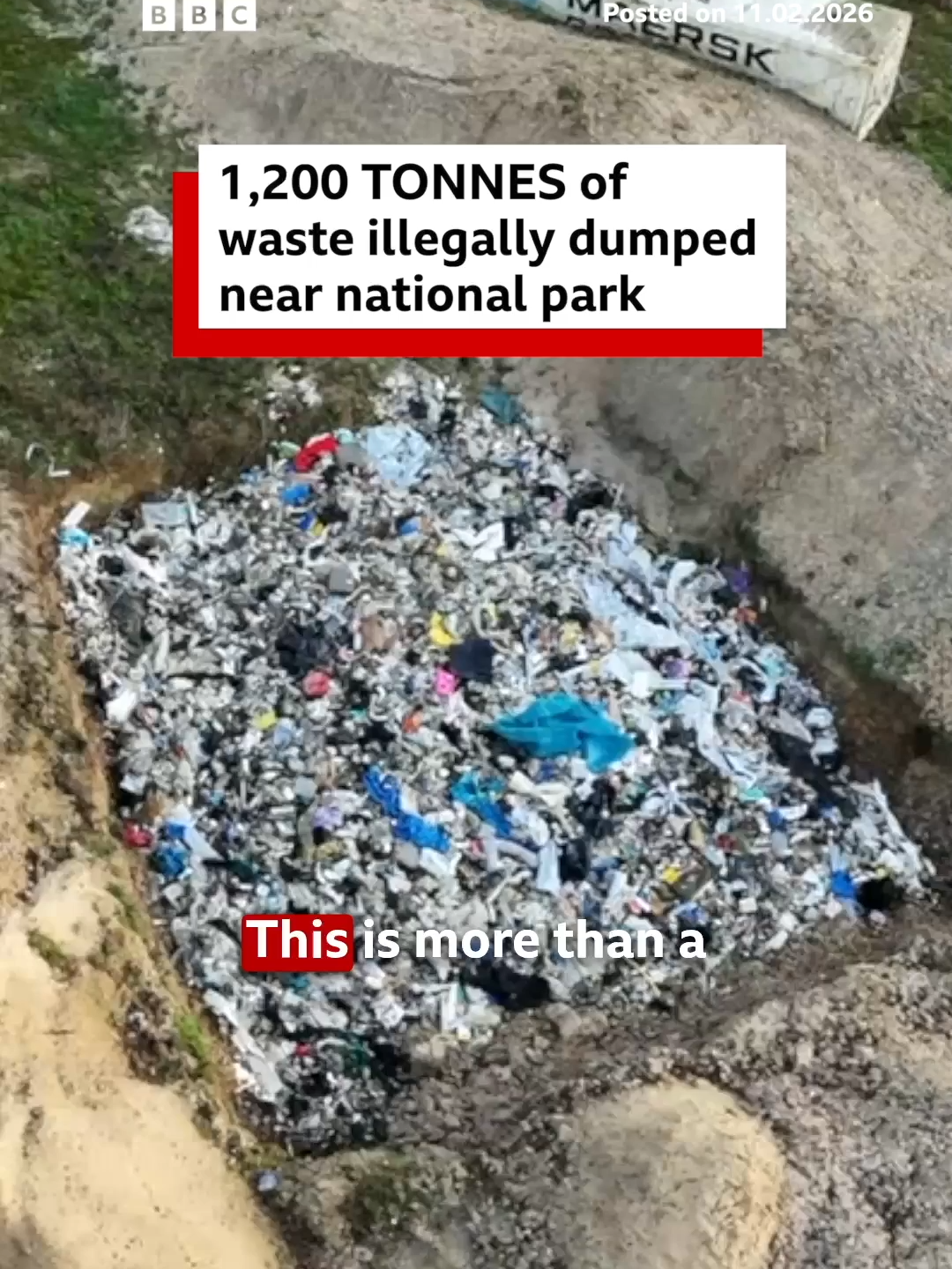 , illegal waste dumping; Le nettoyage du site pourrait coûter jusqu’à 500 000 £ au propriétaire foncier, le laissant « essentiel »