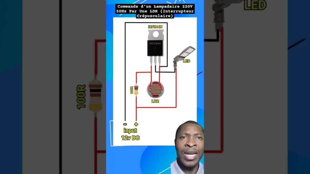 Commande d'un Lampadaire 220V 50Hz Par Une LDR (Interrupteur Crépusculaire)