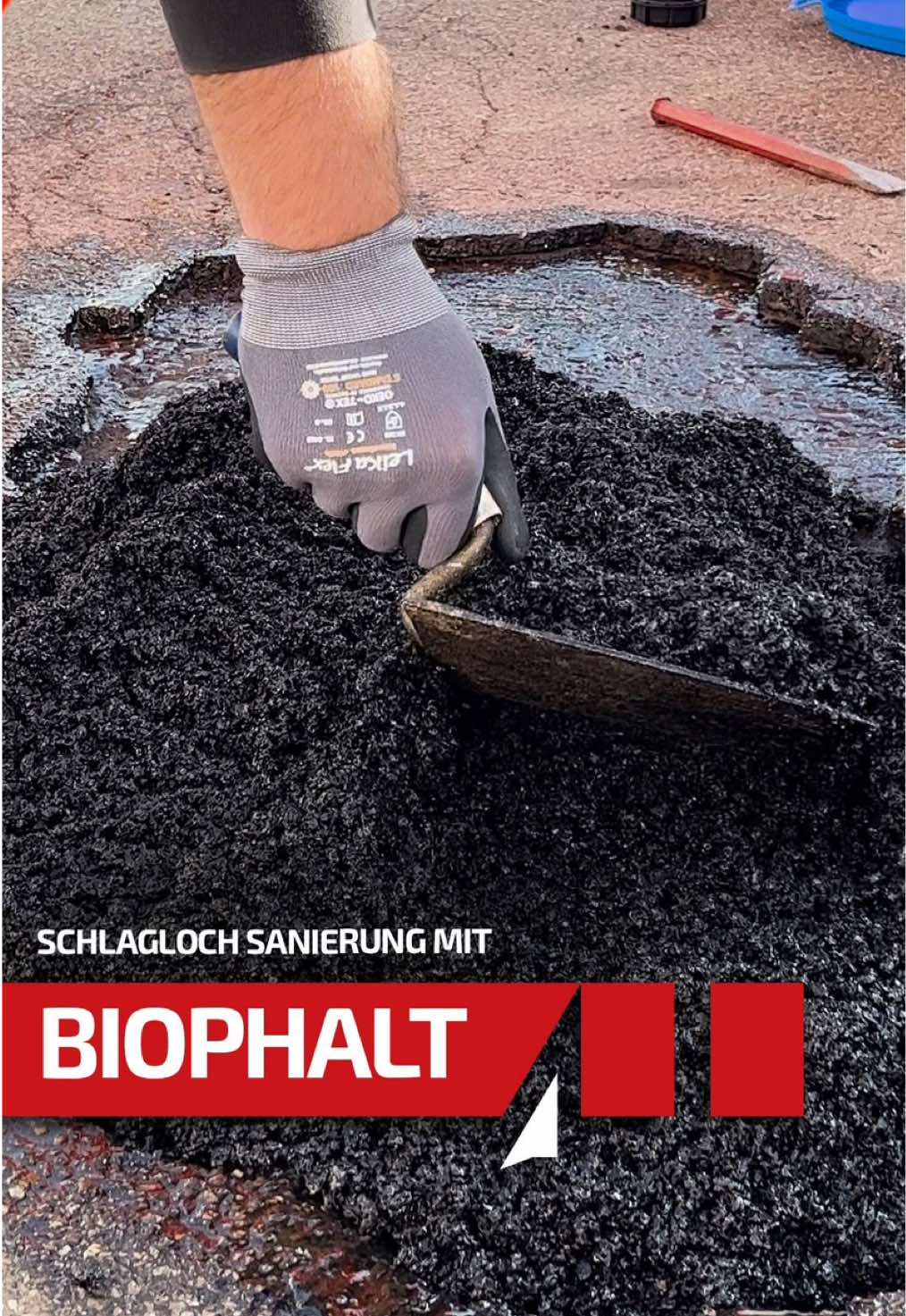 , Tiktok (schlagloch): Enrobé froid réactif en pratique : posé à froid, activé à l’eau, beau