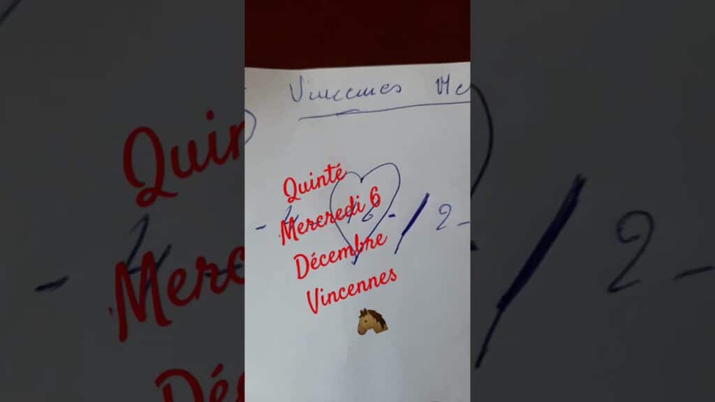 Pronostic Quinté + du Mercredi 6 décembre à Vincennes 📌 #tiercé #quarté #quinté #pmu #turf