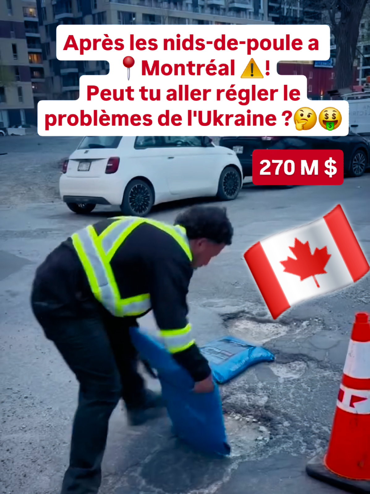 , nids de poule,au Canada Régler le problème des nids-de-poule ou l’Ukraine ? sur Tiktok