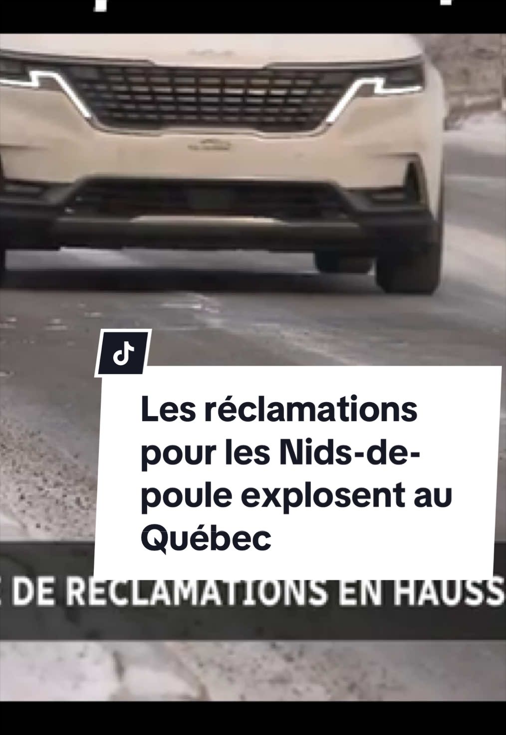 , Tiktok (nids de poules): Les réclamations pour les Nids-de-poule explosent au Québec Les réclamations p