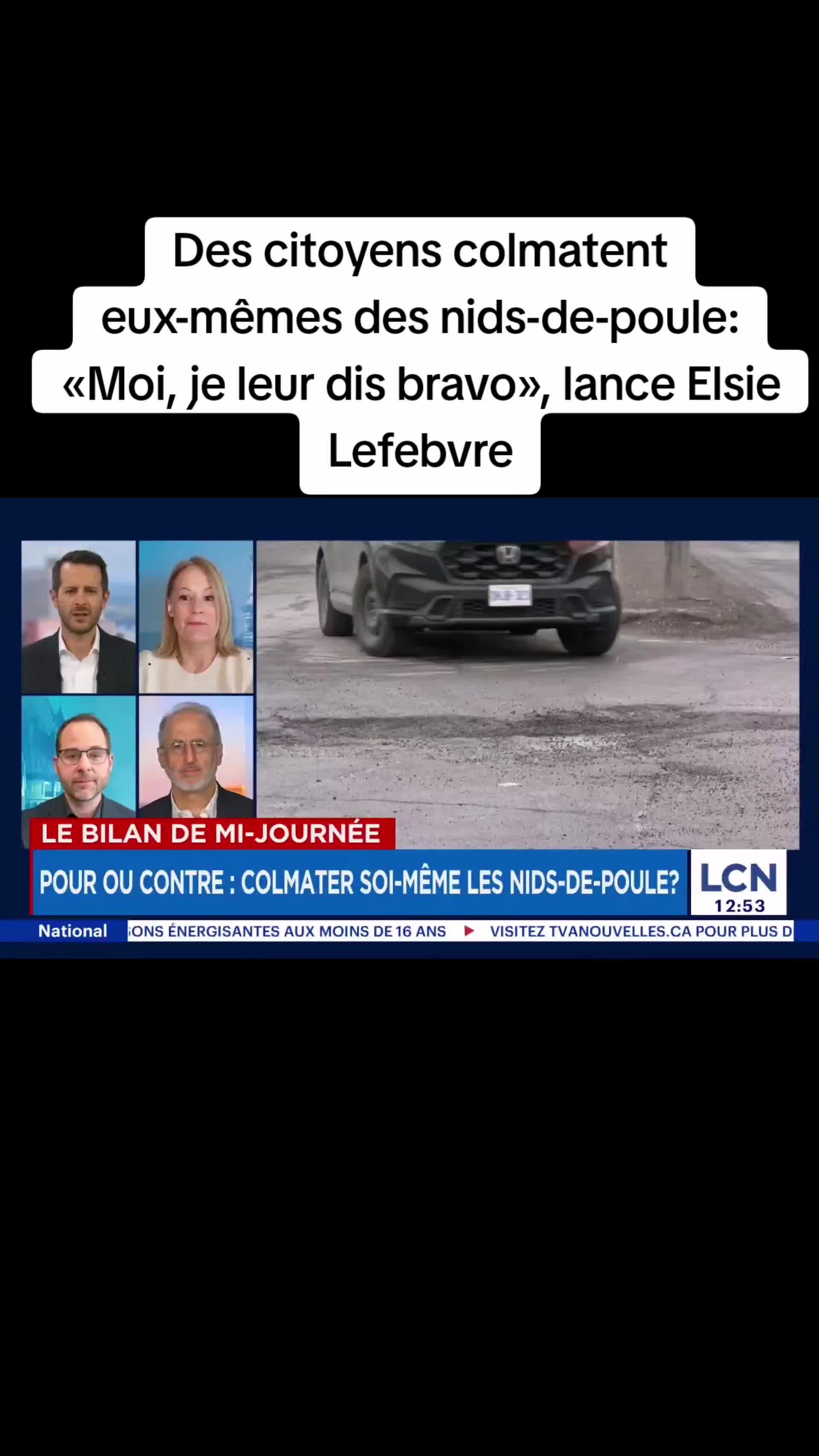 , Tiktok (nids-de-poules): OK Des citoyens colmatent eux-mêmes des nids-de-poule: «Moi, je leur dis br