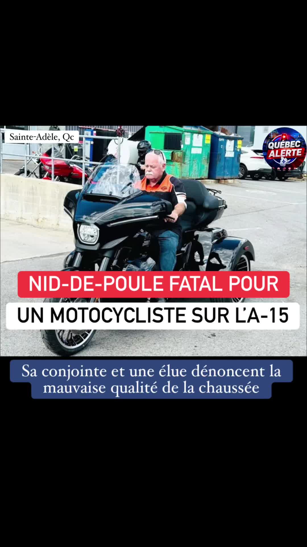 , Tiktok (nid-de-poule): Le décès d’un motocycliste qui aurait voulu éviter un nid-de-poule sur l’autoro