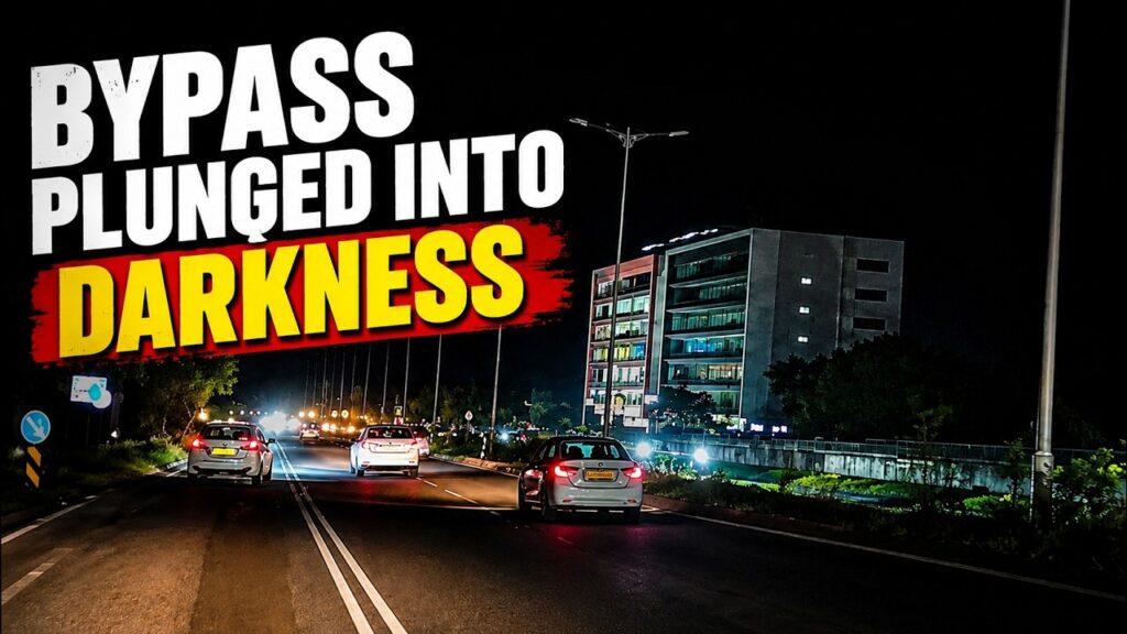 Kadamba Bypass Plunged Into Darkness as Streetlights Malfunction