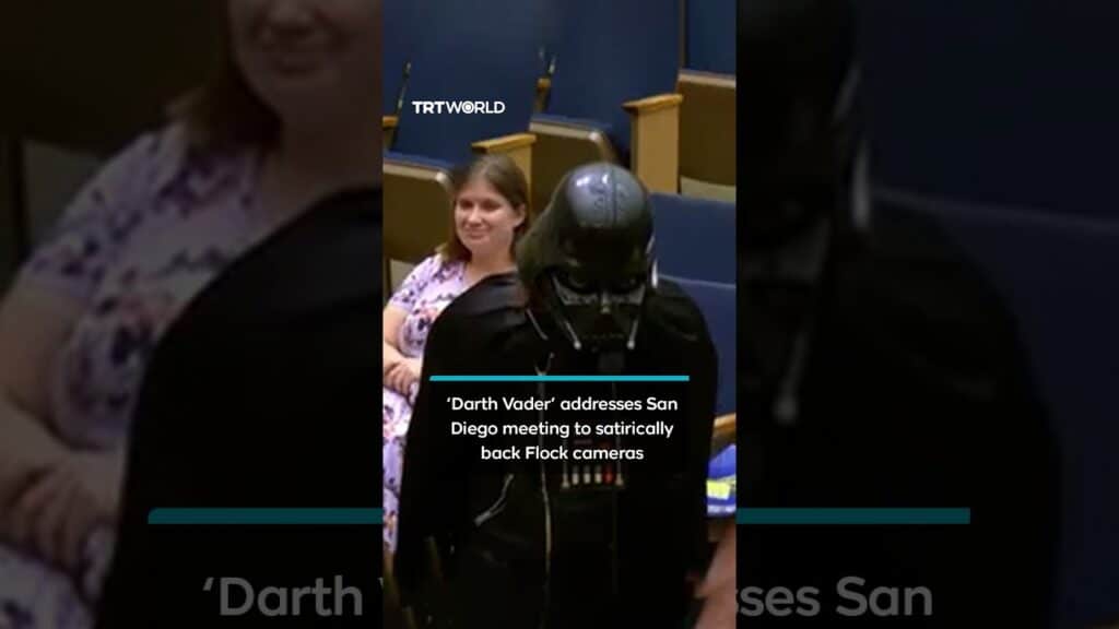 ‘Darth Vader’ mockingly supports Flock cameras at San Diego meeting